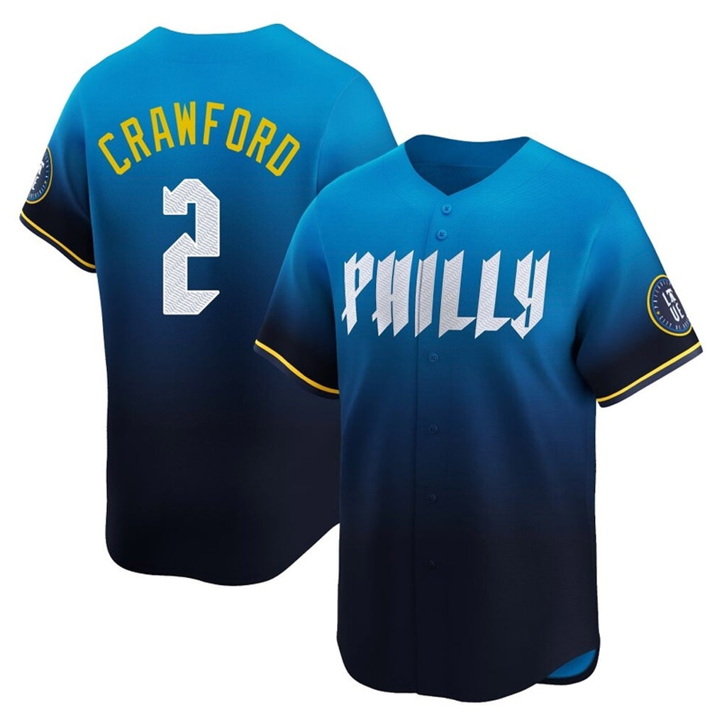 My Store P.Phillies #2 Justin Crawford Player Blue City Connect Home Limited Stitched Jerseys