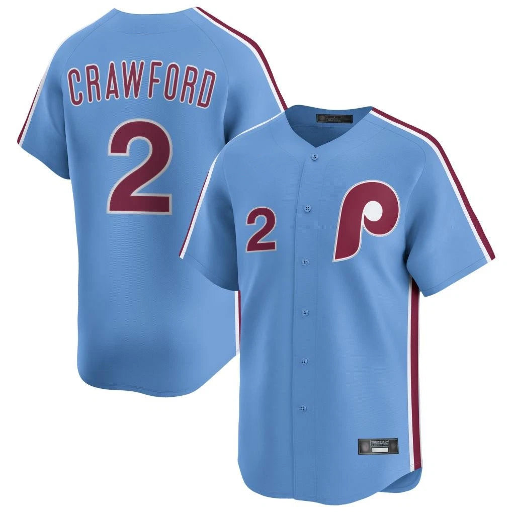 My Store P.Phillies #2 Justin Crawford Player Light Blue Home Limited Stitched Jerseys