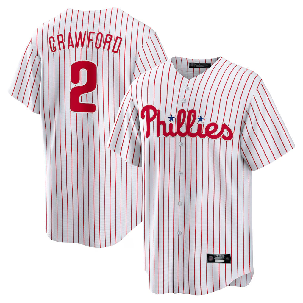 My Store P.Phillies #2 Justin Crawford Player White Home Game Stitched Jerseys
