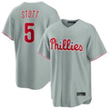 My Store P.Phillies #5 Bryson Stott Player Gray Home Game Stitched Jerseys