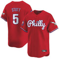 My Store P.Phillies #5 Bryson Stott Player Red Phillies & Eagles Vapor Premier Limited Stitched Jerseys