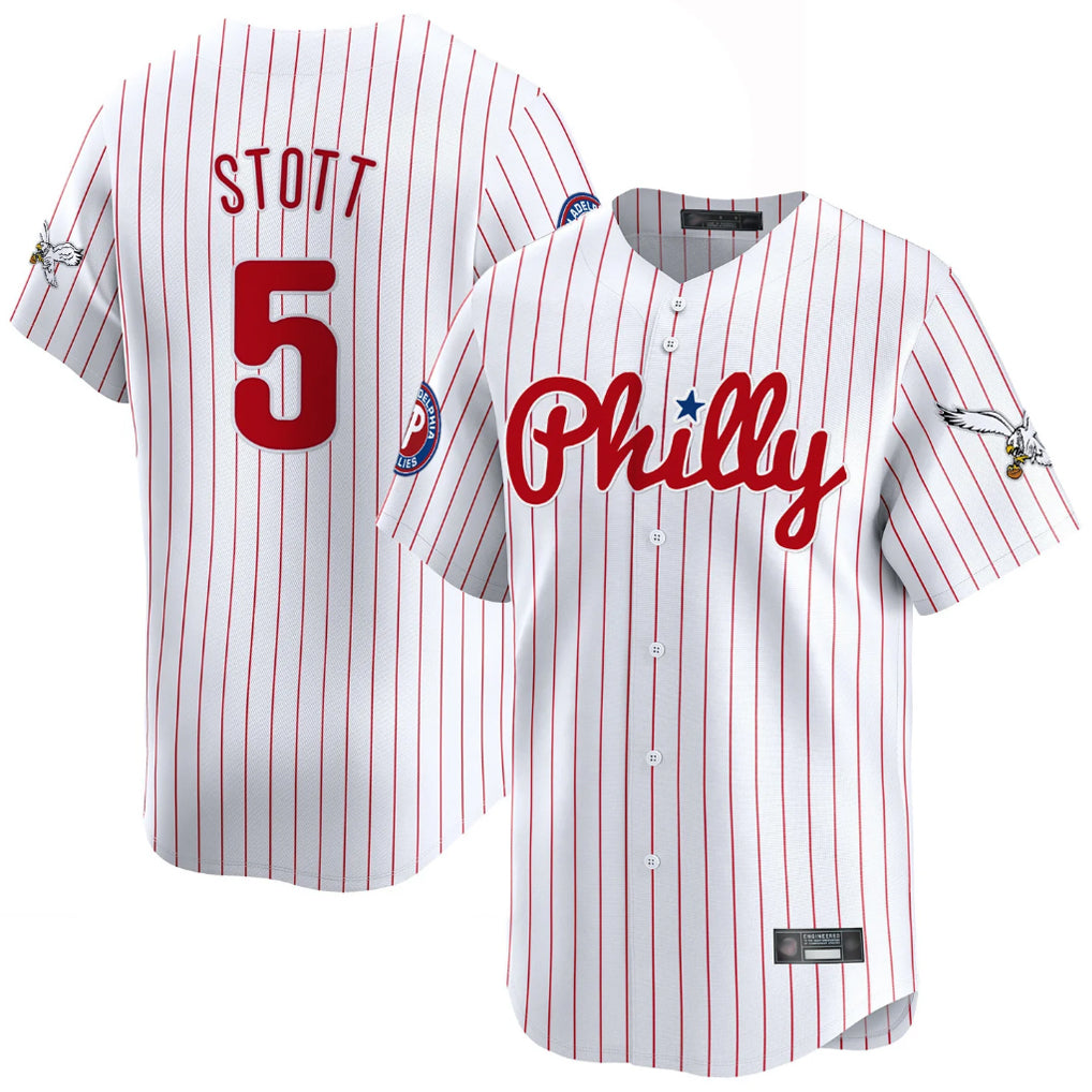 My Store P.Phillies #5 Bryson Stott Player White Pinstripe Phillies & Eagles Vapor Premier Limited Stitched Jerseys