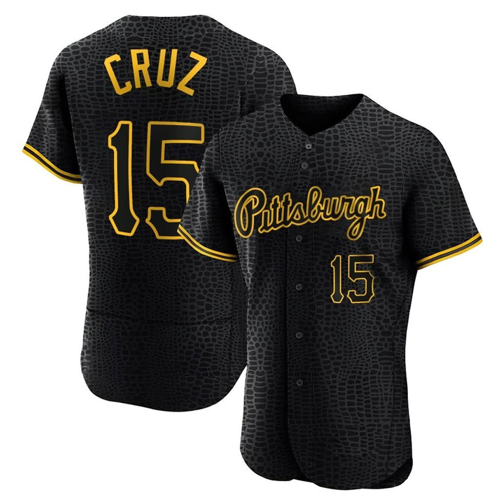 My Store P.Pirates #15 Oneil Cruz Player Black Snake Skin City Home Limited Elite Stitched Jerseys