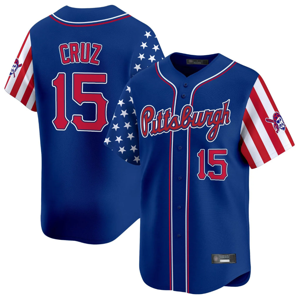 My Store P.Pirates #15 Oneil Cruz Player Royal 2025 Independence Day Vapor Premier Limited Stitched Jerseys