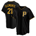 My Store P.Pirates #21 Roberto Clemente Player Black Alternate 2025 Home Game Stitched Jerseys