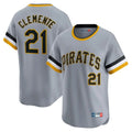 My Store P.Pirates #21 Roberto Clemente Player Gray Throwback Cooperstown Collection Limited T-shirt Stitched Jerseys