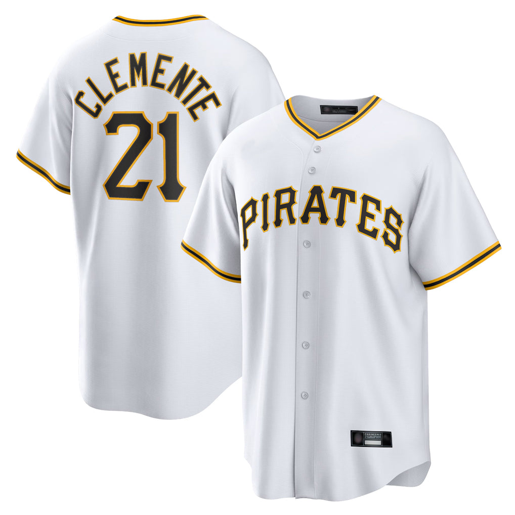 My Store P.Pirates #21 Roberto Clemente Player White Home Game Stitched Jerseys
