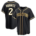 My Store P.Pirates #2 Spencer Horwitz Player Black Fashion Out Home Game Stitched Jerseys