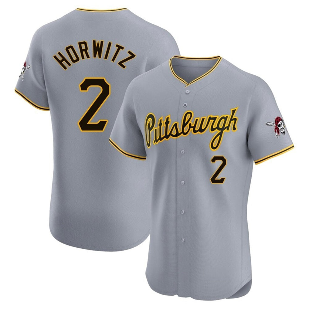 My Store P.Pirates #2 Spencer Horwitz Player Gray Road Home Limited Elite Stitched Jerseys