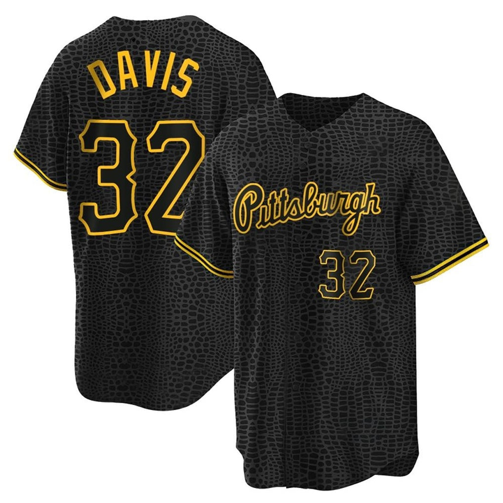 My Store P.Pirates #32 Henry Davis Player Black Snake Skin City Home Limited Stitched Jerseys
