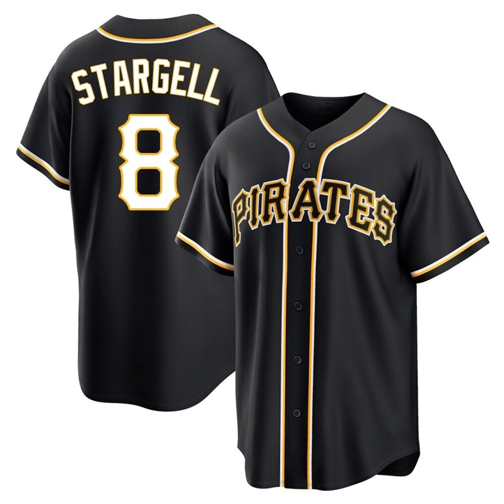 My Store P.Pirates #8 Willie Stargell Player Black Fashion Out Home Game Stitched Jerseys