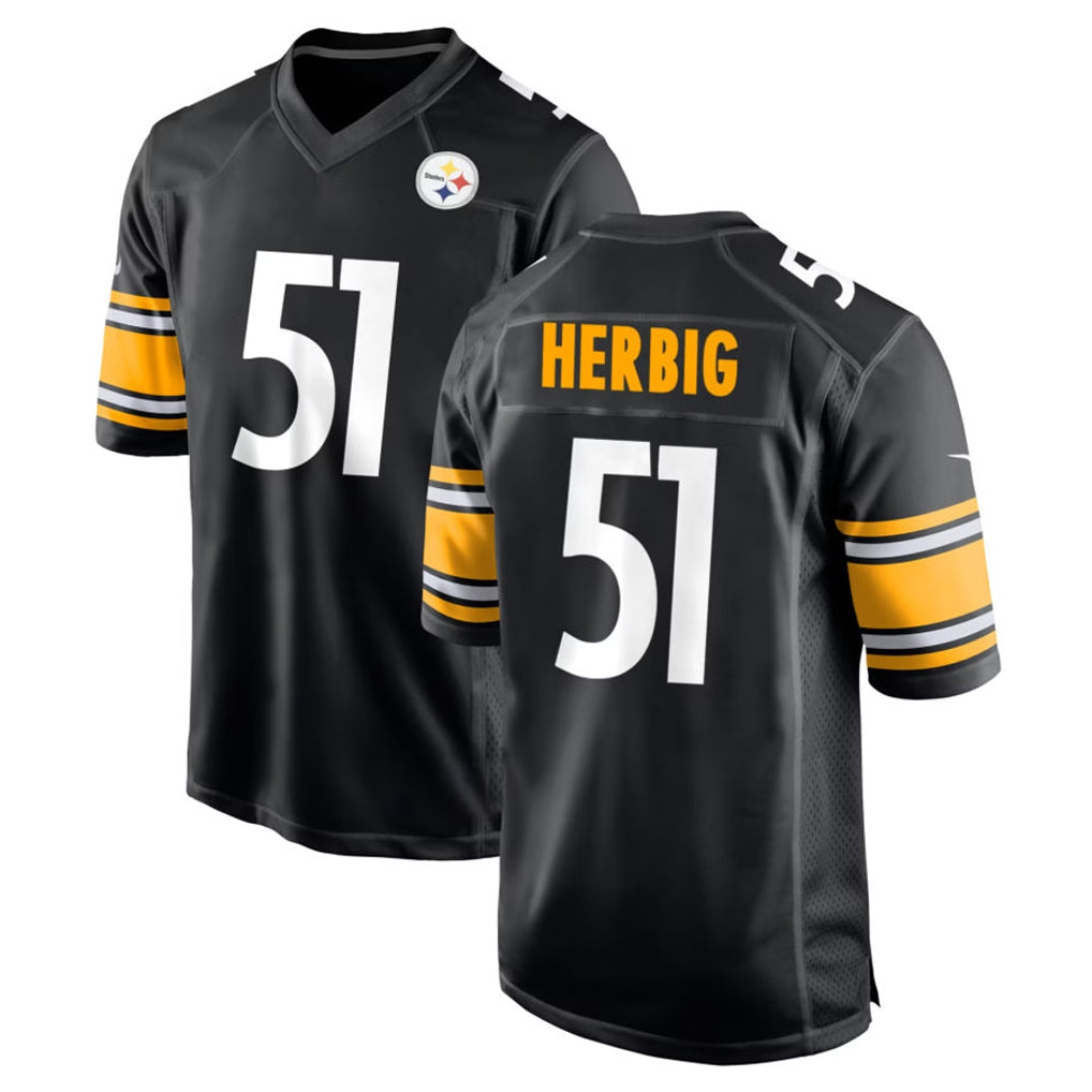My Store P.Steelers #51 Nick Herbig Player Black Home Game Stitched Jerseys