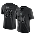 My Store P.Steelers #90 T.J. Watt Player Black Reflective Limited Home Game Stitched Jerseys