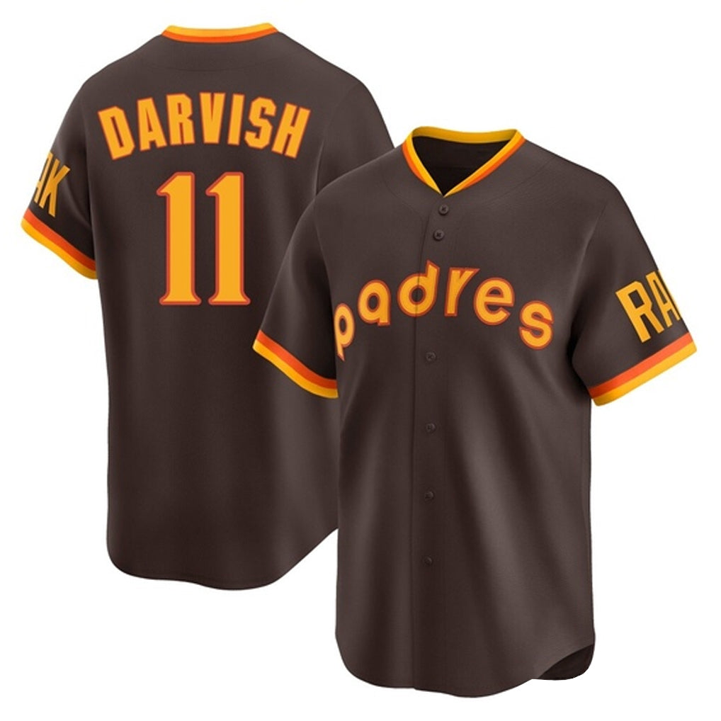 My Store S.Diego Padres #11 Yu Darvish Player Brown Home Cooperstown Collection Replica Game Stitched Jerseys