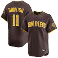 My Store S.Diego Padres #11 Yu Darvish Player Brown Home Limited Game Stitched Jerseys