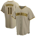 My Store S.Diego Padres #11 Yu Darvish Player Khaki Home Game Stitched Jerseys