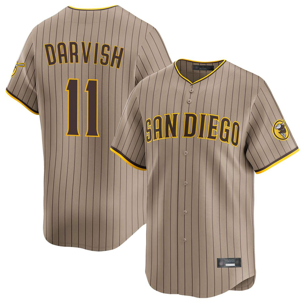 My Store S.Diego Padres #11 Yu Darvish Player Khaki Home Limited Stitched Jerseys