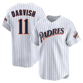 My Store S.Diego Padres #11 Yu Darvish Player White Cooperstown Collection Limited Home Stitched Jerseys