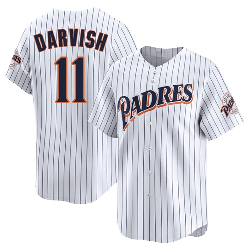 My Store S.Diego Padres #11 Yu Darvish Player White Cooperstown Collection Limited Home Stitched Jerseys