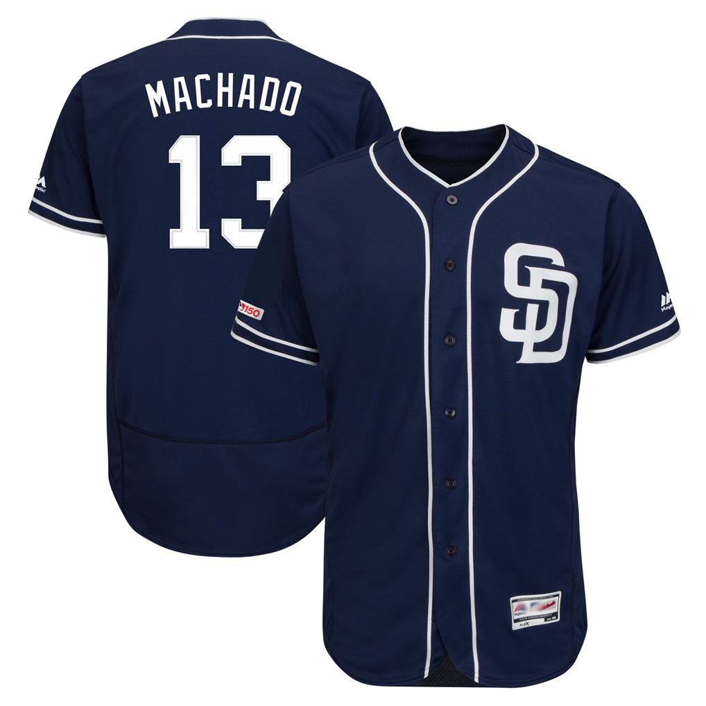 My Store S.Diego Padres #13 Manny Machado Player Navy Majestic Patch Flex Base Game Stitched Jerseys