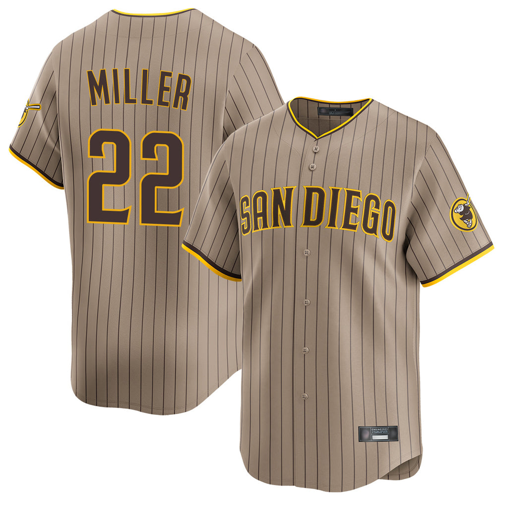 My Store S.Diego Padres #22 Mason Miller Player Khaki Home Limited Stitched Jerseys
