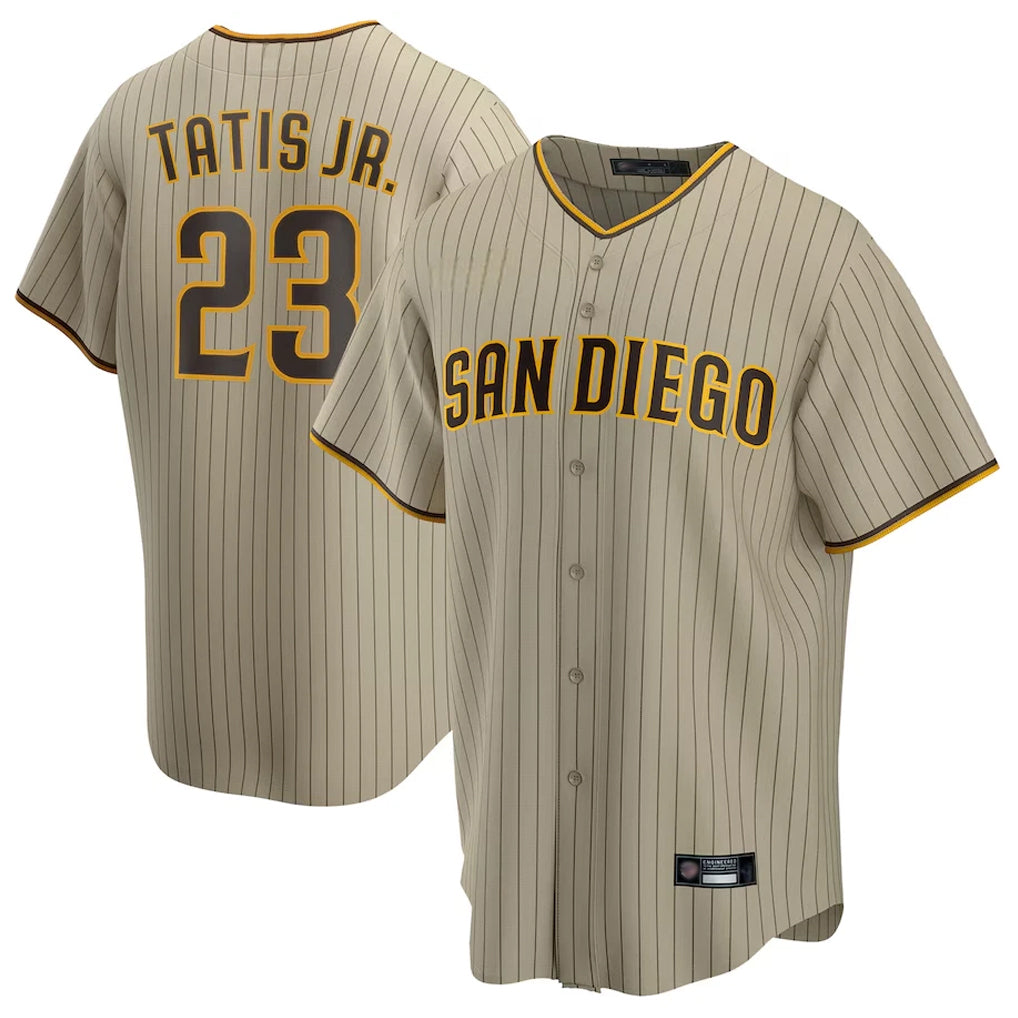 My Store S.Diego Padres #23 Fernando Tatis Jr Player Khaki Home Game Stitched Jerseys