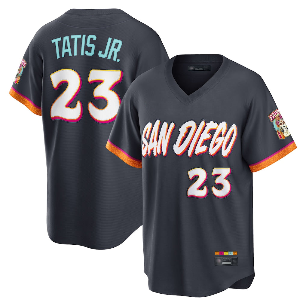My Store S.Diego Padres #23 Fernando Tatis Jr Player Obsidian 2026 City Connect Home Game T-shirt Stitched Jerseys