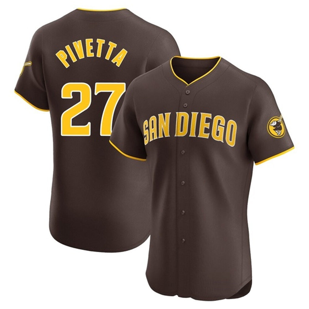 My Store S.Diego Padres #27 Nick Pivetta Player Brown Home Limited Elite Stitched Jerseys
