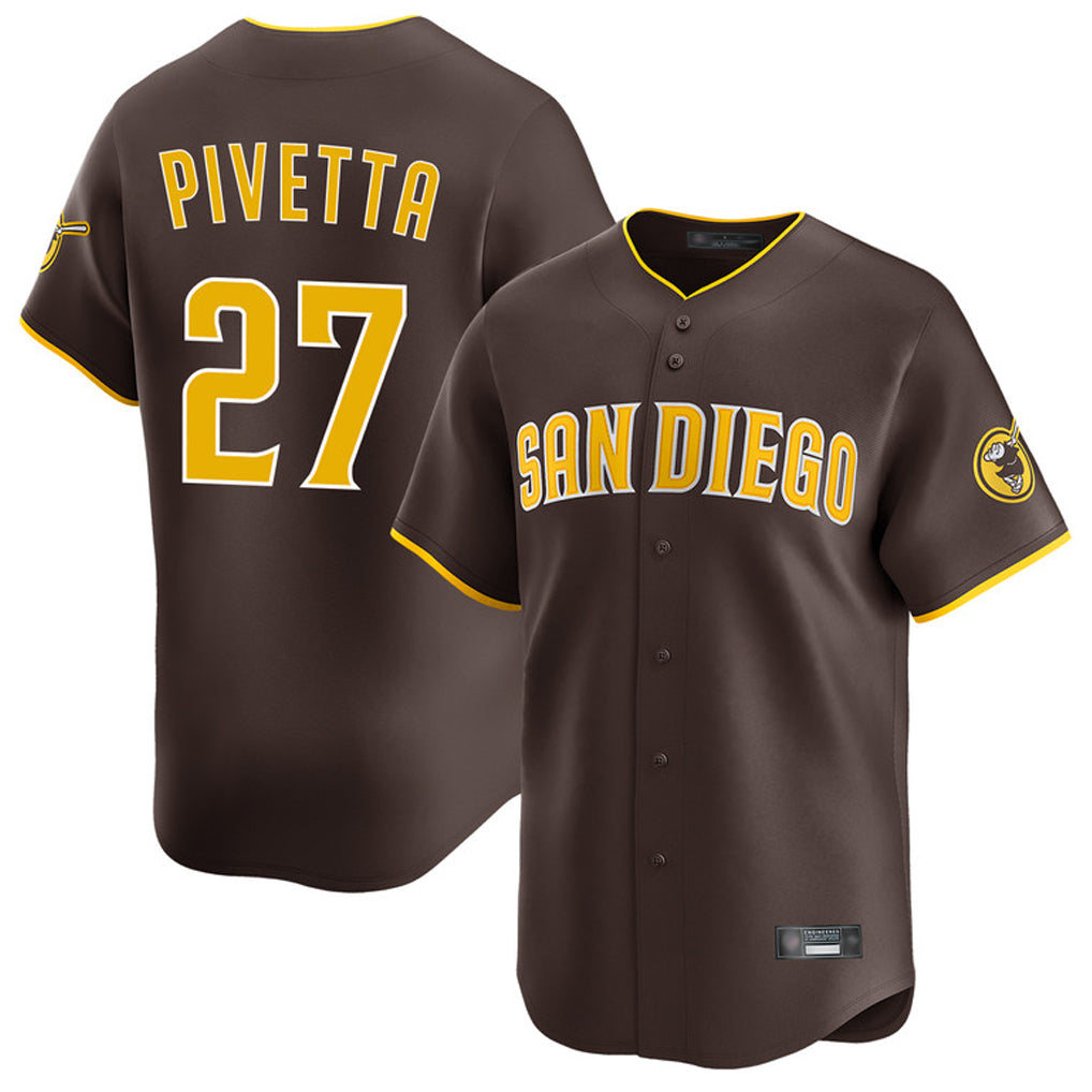 My Store S.Diego Padres #27 Nick Pivetta Player Brown Home Limited Stitched Jerseys