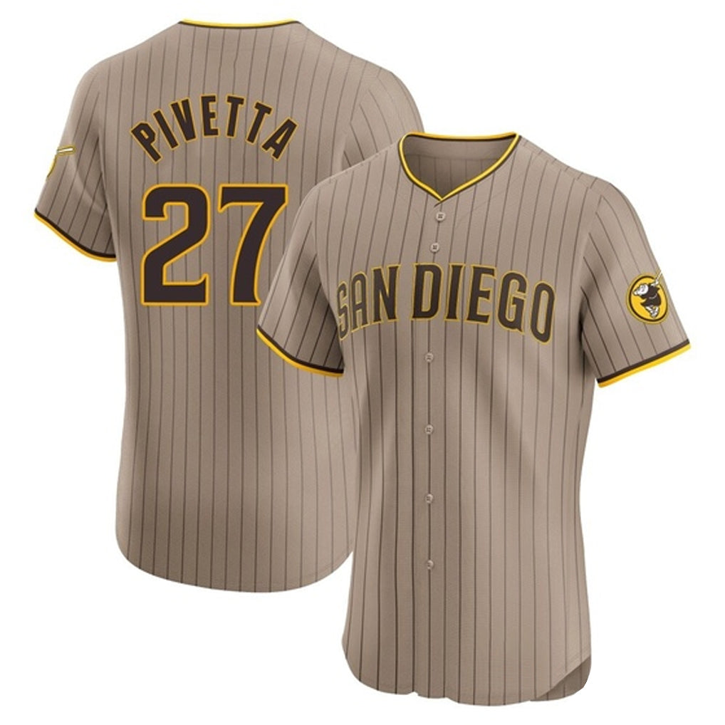 My Store S.Diego Padres #27 Nick Pivetta Player Khaki Home Limited Elite Stitched Jerseys