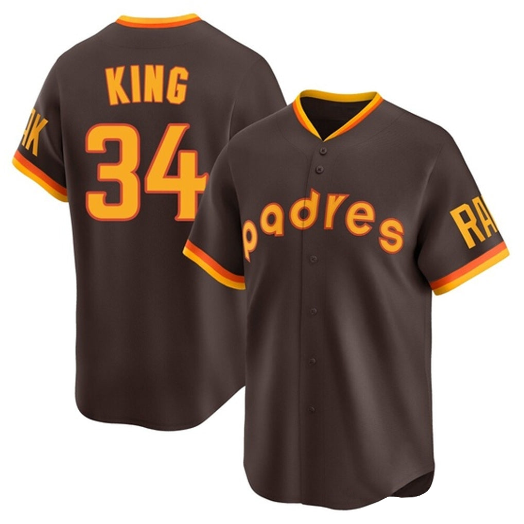 My Store S.Diego Padres #34 Michael King Player Brown Home Cooperstown Collection Replica Game Stitched Jerseys