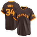 My Store S.Diego Padres #34 Michael King Player Brown Home Cooperstown Collection Replica Game Stitched Jerseys