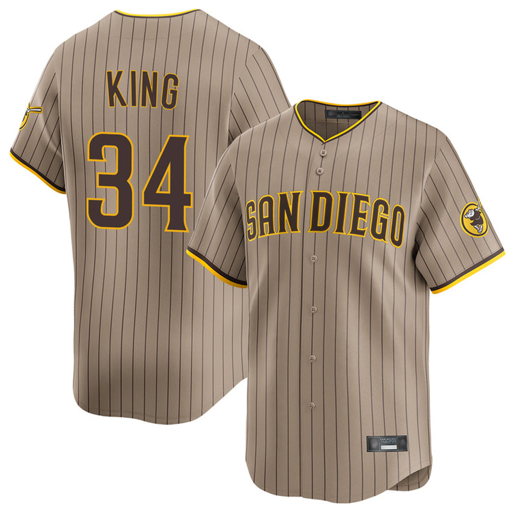My Store S.Diego Padres #34 Michael King Player Khaki Home Limited Stitched Jerseys