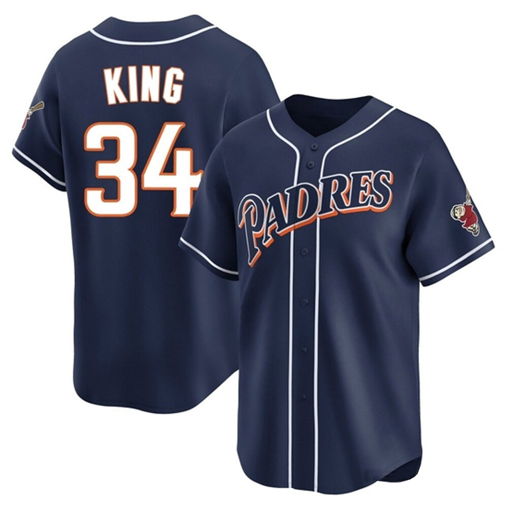 My Store S.Diego Padres #34 Michael King Player Navy Cooperstown Collection Limited Home Stitched Jerseys