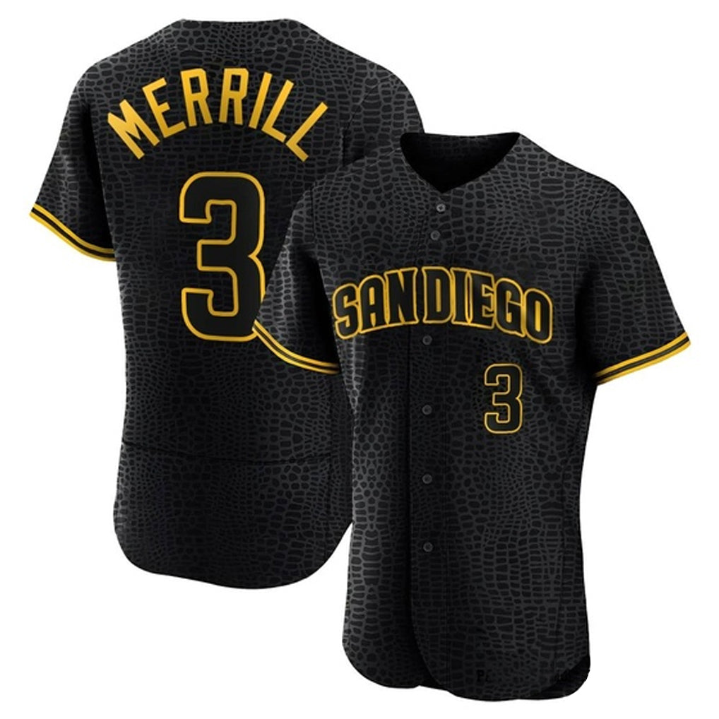 My Store S.Diego Padres #3 Jackson Merrill Player Black Snake Skin City Home Limited Elite Stitched Jerseys