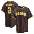 My Store S.Diego Padres #3 Jackson Merrill Player Brown Home Game Stitched Jerseys
