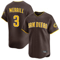 My Store S.Diego Padres #3 Jackson Merrill Player Brown Home Limited Stitched Jerseys