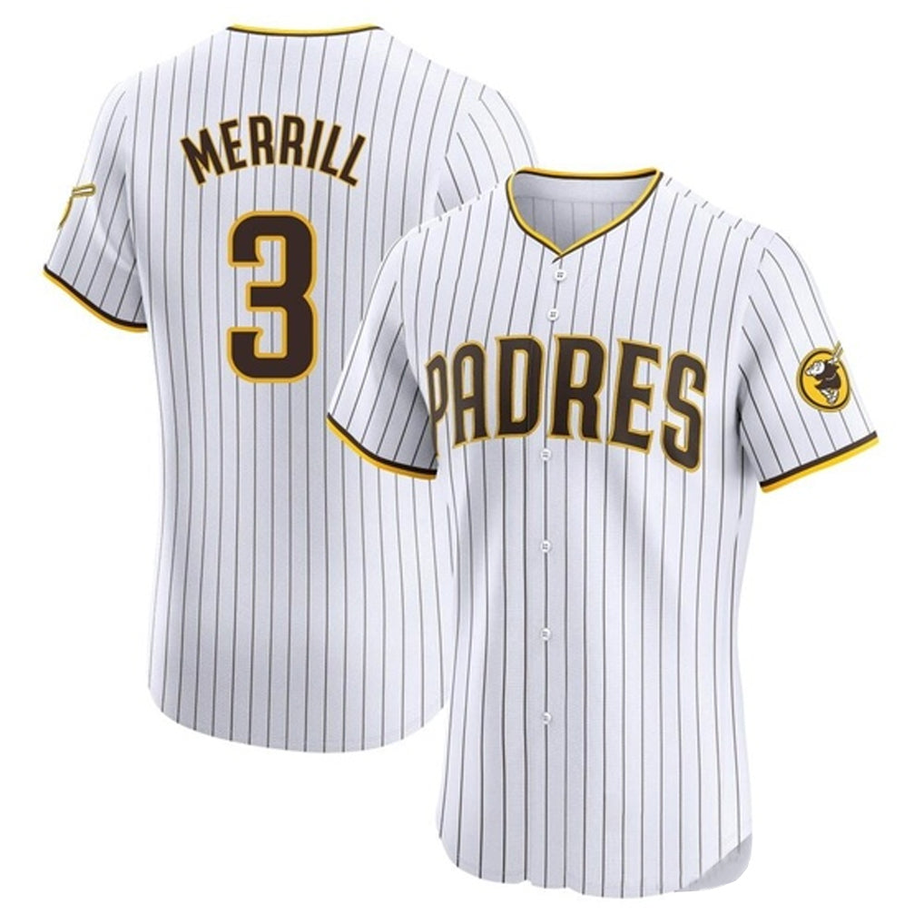 My Store S.Diego Padres #3 Jackson Merrill Player White Home Limited Elite Stitched Jerseys