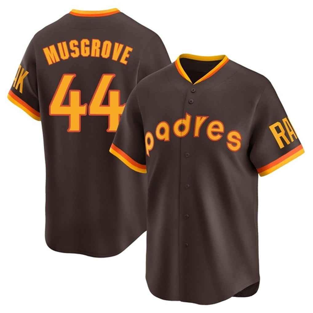 My Store S.Diego Padres #44 Joe Musgrove Player Brown Home Cooperstown Collection Replica Game Stitched Jerseys