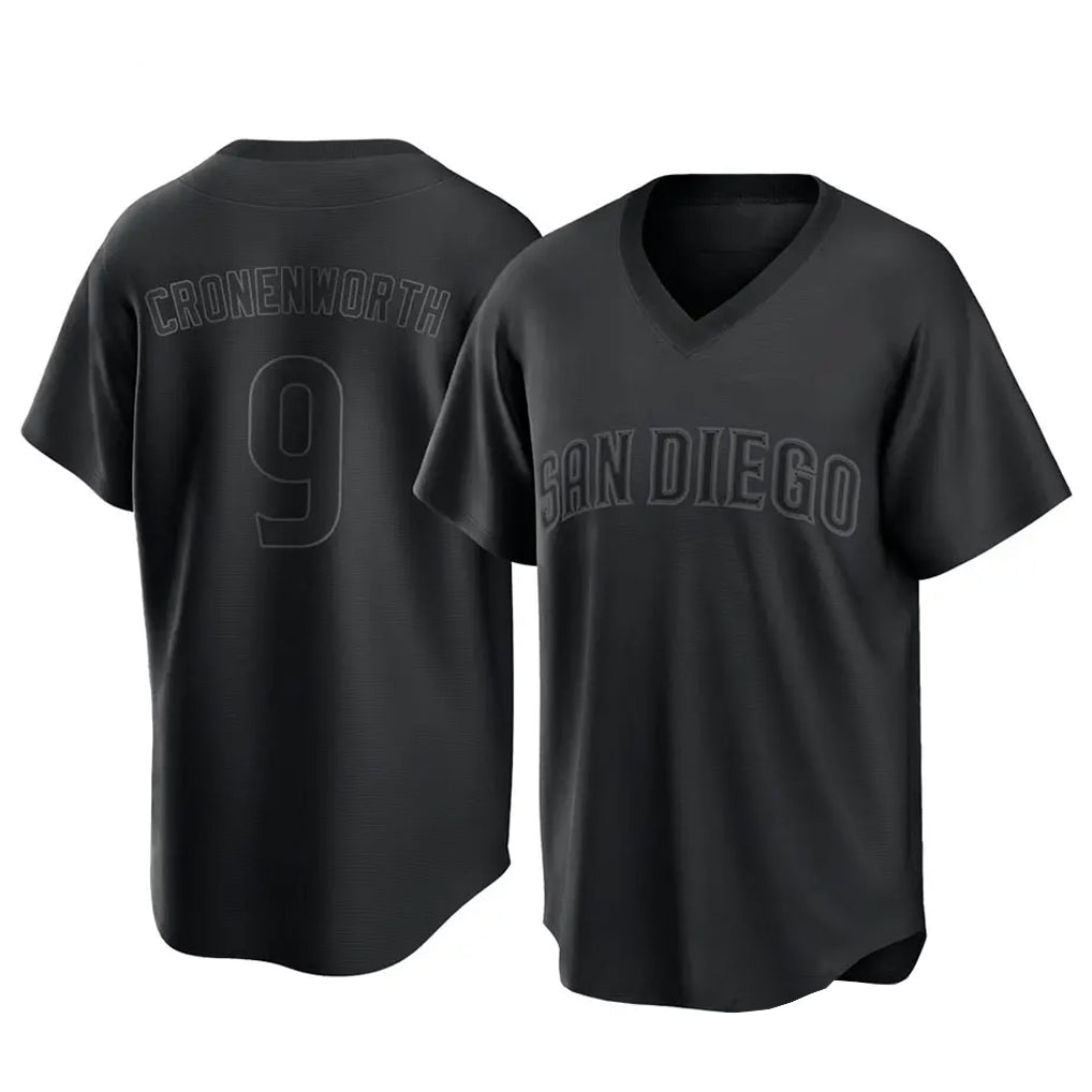 My Store S.Diego Padres #9 Jake Cronenworth Player Black Pitch Fashion Game T-shirt Stitched Jerseys