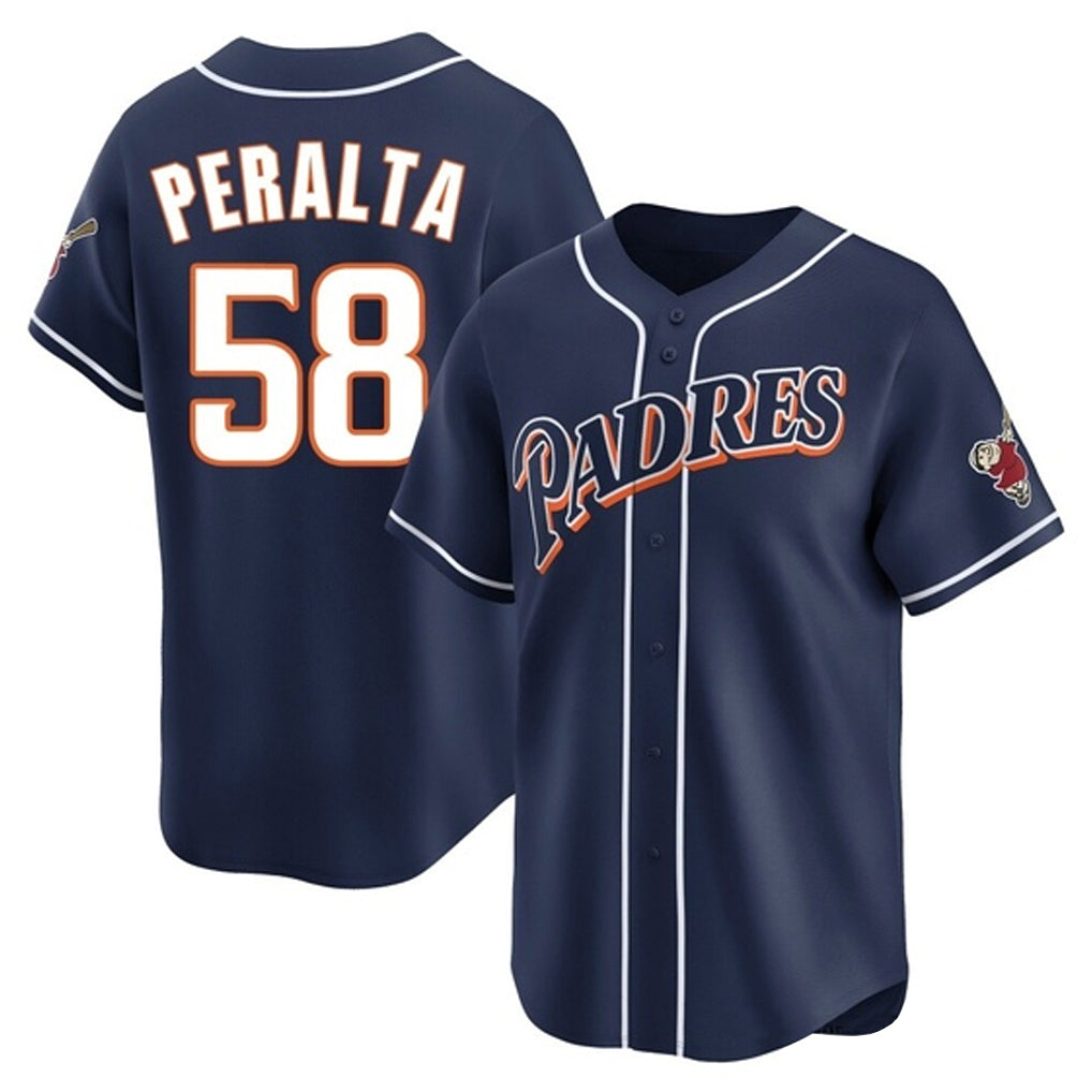 My Store S.Diego Padres #58 Wandy Peralta Player Navy Cooperstown Collection Limited Home Stitched Jerseys