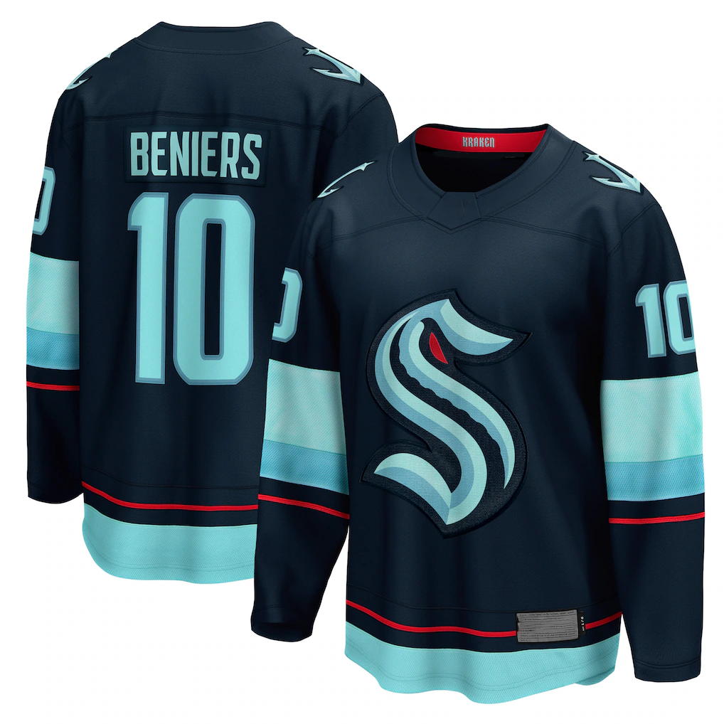 My Store S.Kraken #10 Matty Beniers Deep Sea Blue Premier Breakaway Player Jerseys