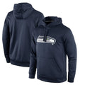 My Store S.Seahawks Navy LOGO Pullover Hoodies Game Blank Player Stitched Jerseys