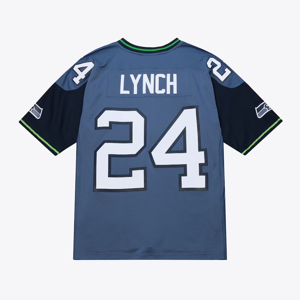 My Store S.Seahawks #24 Marshawn Lynch Mitchell & Ness Blue 2010 Legacy Throwback Replica Stitched Jerseys