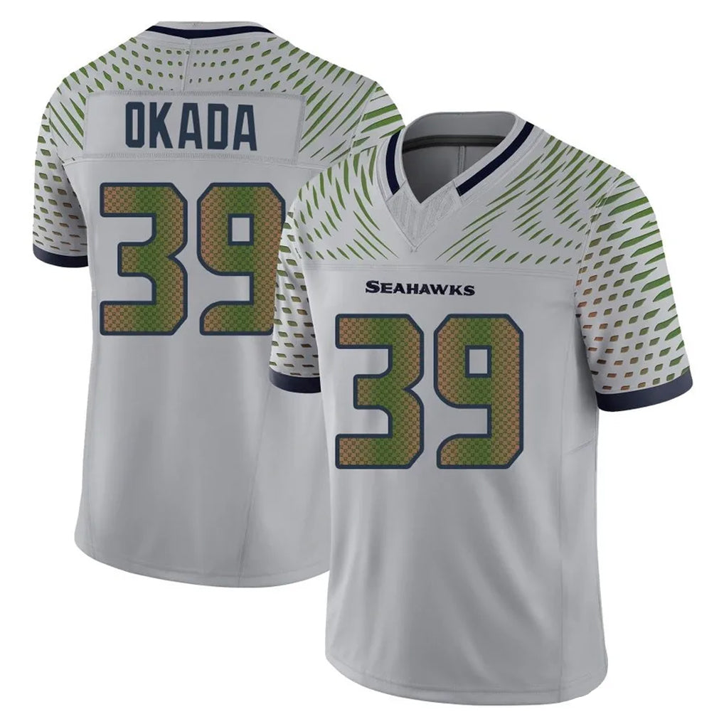 My Store S.Seahawks #39 Ty Okada Player Grey Limited 2025 Rivalries Collection Home Game Stitched Jerseys