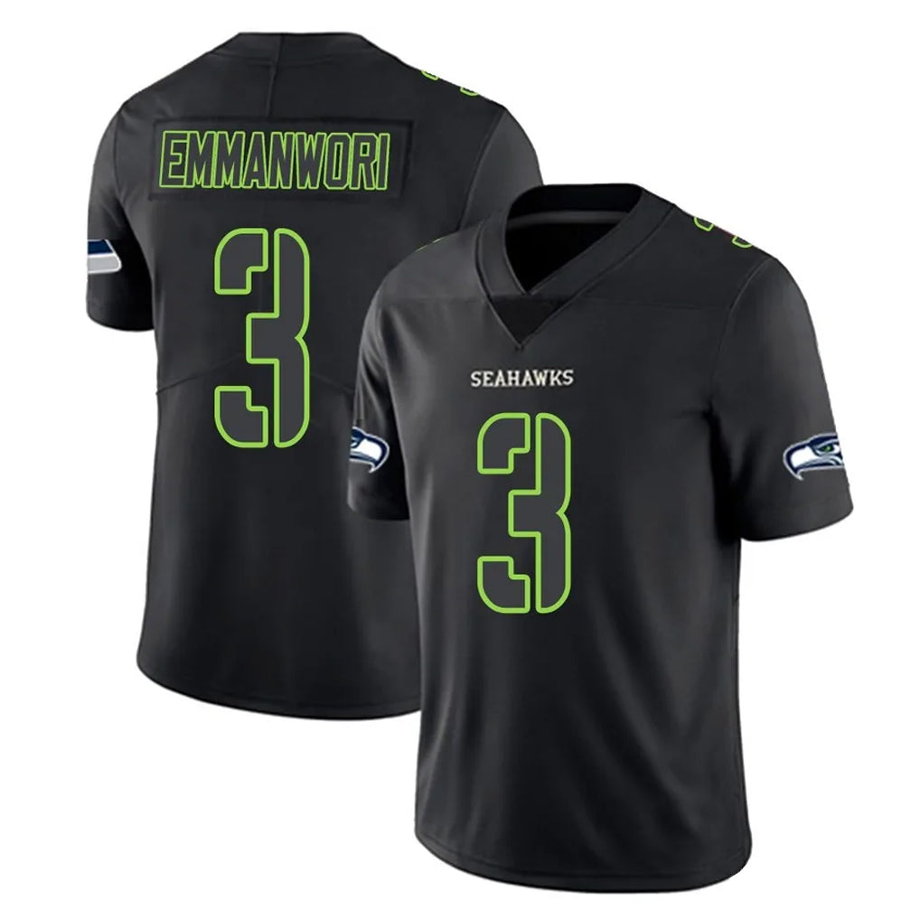 My Store S.Seahawks #3 Nick Emmanwori Player Black Impact Limited Home Game Stitched Jerseys