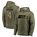 My Store S.Seahawks #4 Michael Dickson Player Olive Salute to Service Pullover Hoodie Home Game Stitched Jerseys