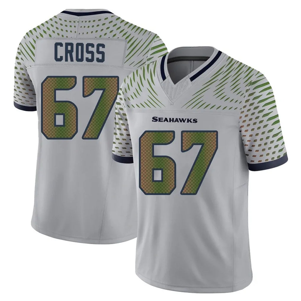 My Store S.Seahawks #67 Charles Cross Player Grey Limited 2025 Rivalries Collection Home Game Stitched Jerseys