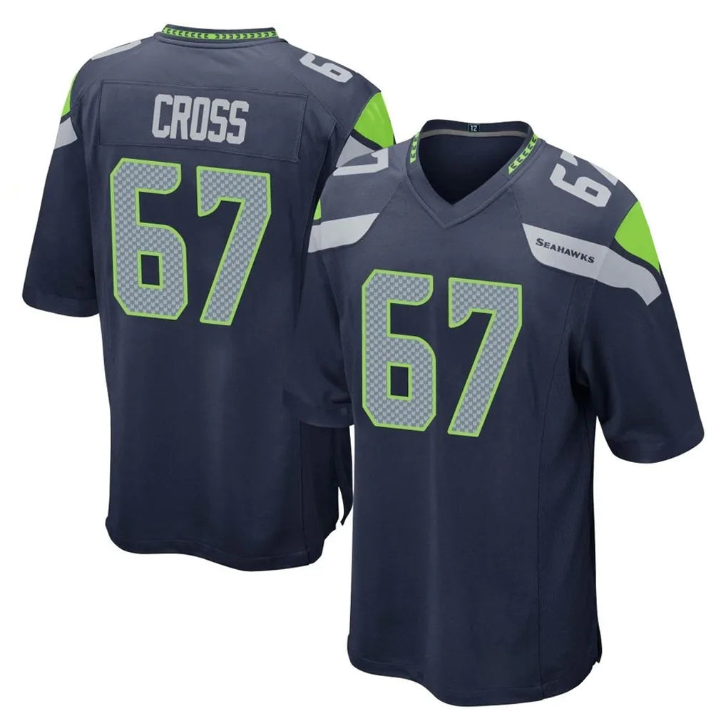 My Store S.Seahawks #67 Charles Cross Player Navy Home Game Stitched Jerseys