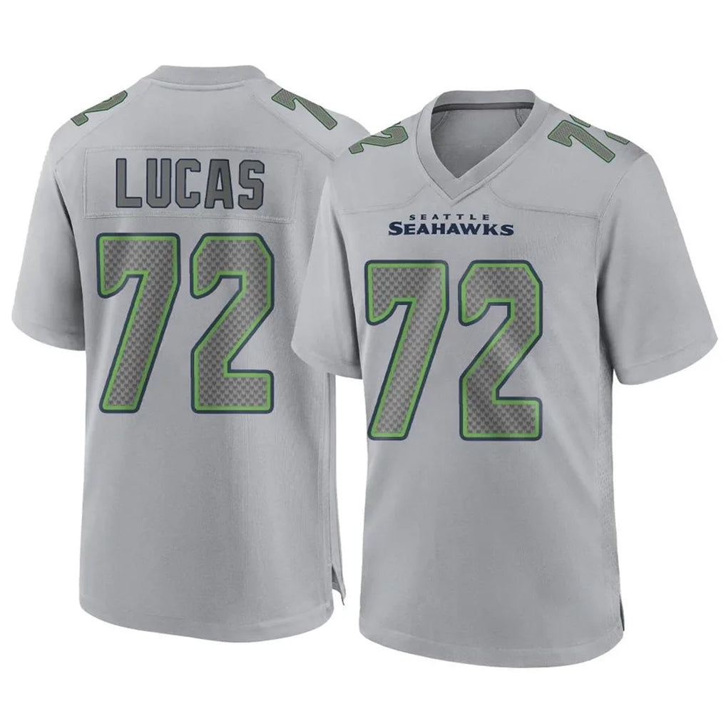 My Store S.Seahawks #72 Abraham Lucas Player Gray Atmosphere Fashion Home Game Stitched Jerseys